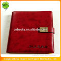 Bank/hotel promotional red imitation leather lock diary/planner with 6-ring binder
